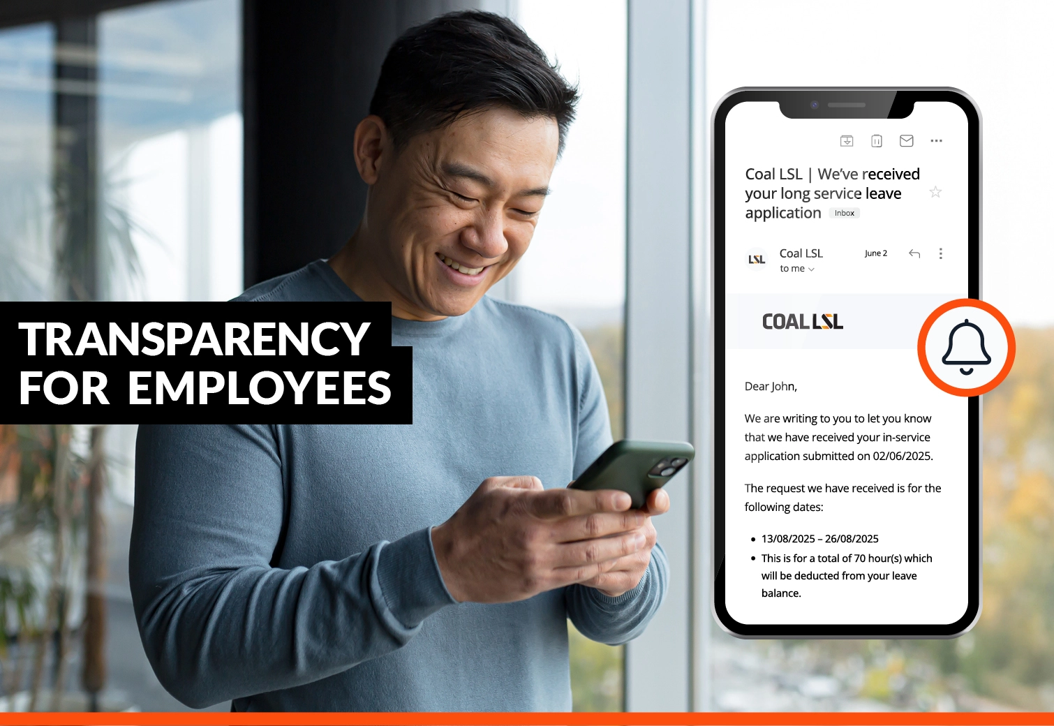 DLS employee header An employee checks their leave status