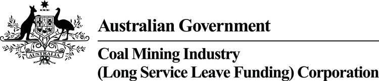 Australian Government logo for the Coal Mining Industry (Long Service Leave Funding) Corporation featuring the Commonwealth Coat of Arms